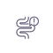 Constipation icon with bowel, line