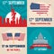 Constitution Day USA banner set, flat style