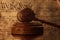 Constitution over a court gavel