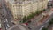 Constitution Square with historical buildings aerial timelapse in Kharkiv, Ukraine.