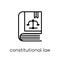 constitutional law icon. Trendy modern flat linear vector constitutional law icon on white background from thin line law and just