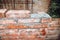 Construciton site details. Brick wall building details