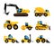 Construct machines. heavy machinery vehicles large buldozer