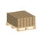 Construction boards on a pallet.Isometric and 3D view.