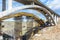 Construction of a bridge over the Eresma River in Segovia in the expansion works of the Madrid - Segovia - Valladolid highway