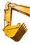 Construction bucket on tractor, excavator, grader isolated