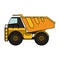 Construction cargo truck vehicle isolated sideview