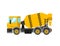 Construction cement mixer truck. Building concrete mixer car. De