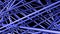 Construction of chaotic metal lines. Motion. 3D beams move in chaotic design. Metal structure made of beams on black