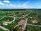 Construction of a cottage village in the Leningrad region, Russia, photo from the height