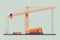 Construction crane, industrial, graphic. AI generative. Technology