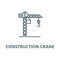 Construction crane  line icon, vector. Construction crane  outline sign, concept symbol, flat illustration
