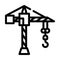 Construction crane line icon vector isolated illustration