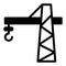 Construction crane solid icon. Building crane vector illustration isolated on white. Crane tower glyph style design