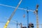 Construction Cranes Building Closeup Machines