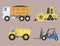 Construction delivery truck transportation vehicle mover road machine equipment vector.