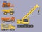 Construction delivery truck vector transportation vehicle construct and road trucking machine equipment large platform