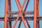 Construction detail Forth Bridge over Firth of Forth in Scotland