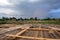 Construction details, Stages of construction of a timber frame house with a triangular type A with rectangular addition