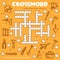 Construction, DIY repair tools crossword grid game