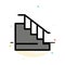 Construction, Down, Home, Stair Abstract Flat Color Icon Template