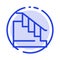 Construction, Down, Home, Stair Blue Dotted Line Line Icon