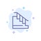 Construction, Down, Home, Stair Blue Icon on Abstract Cloud Background