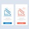 Construction, Down, Home, Stair  Blue and Red Download and Buy Now web Widget Card Template