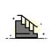 Construction, Down, Home, Stair  Business Flat Line Filled Icon Vector Banner Template
