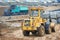 Construction earthmoving works with loader