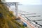 Construction of an elevator lift on the Baltic Sea. Svetlogorsk, Kaliningrad region