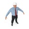 Construction Engineer in Hardhat Standing Pose. 3D Illusration, isolated