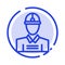 Construction, Engineer, Worker, Work Blue Dotted Line Line Icon