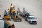 Construction equipment on the beach