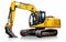 Construction Equipment Excavator on White Background