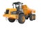 Construction equipment orange dump trucks with articulated frame isolated 3d render on white background no shadow
