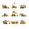 Construction Equipment Road Roller, Excavator