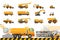 Construction equipment set. Vector eps10 isolated illustrations.