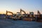 Construction excavating equipment bulldozer earthmover backhoe hydraulic machines heavy tools