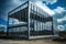 construction of factory building with steel frame and covered with glass panels industrial modern 4.0
