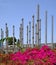 Construction of the frame of an industrial building in the technical area of the city of Holon in Israel