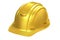 Construction Golden Hard Hat, 3D rendering