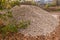 Construction gravel pile for build works outdoors in nature