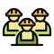 Construction group people icon color outline vector