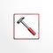 Construction hammer. Vector icon. Conditional vector image,