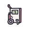 construction heater on trolley color vector doodle simple icon
