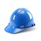 Construction helmet, blue plastic protective hat