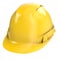 Construction helmet yellow on an isolated white background. 3d illustration