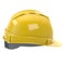 Construction helmet yellow on an isolated white background. 3d illustration