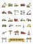 Construction industry filled line icon set